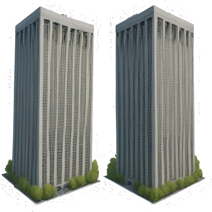 twin tower photorealistic emoji