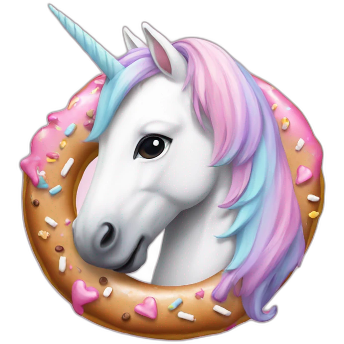 Unicorn with donut emoji