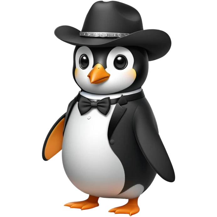 penguin in cowboy hat emoji