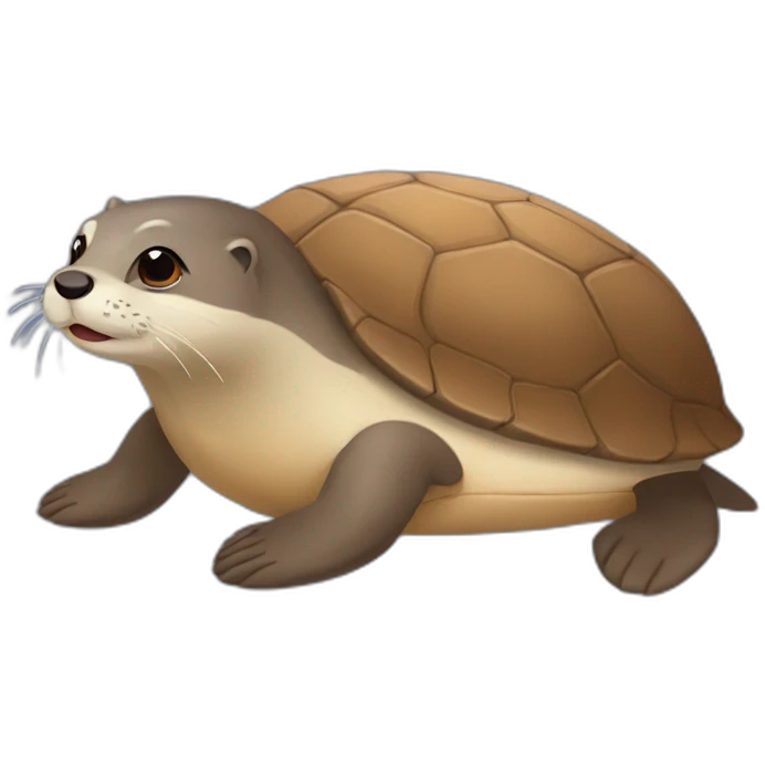 loutre sur une tortue emoji