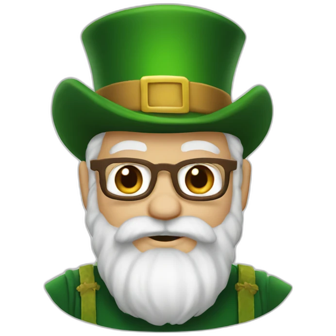 Notre dame leprechaun white hair and a brown beard emoji