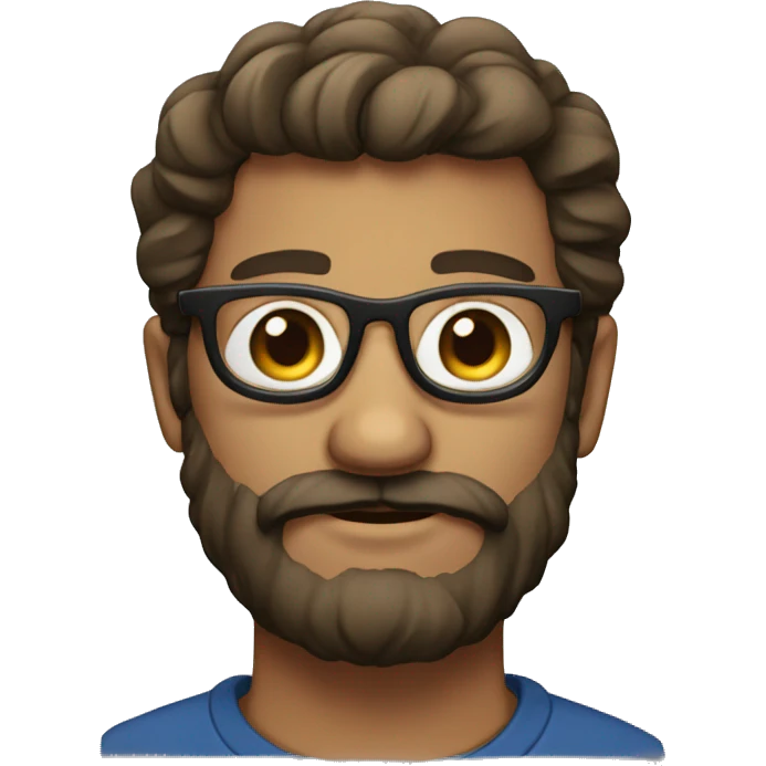 Homme avec une barbe et lunette emoji