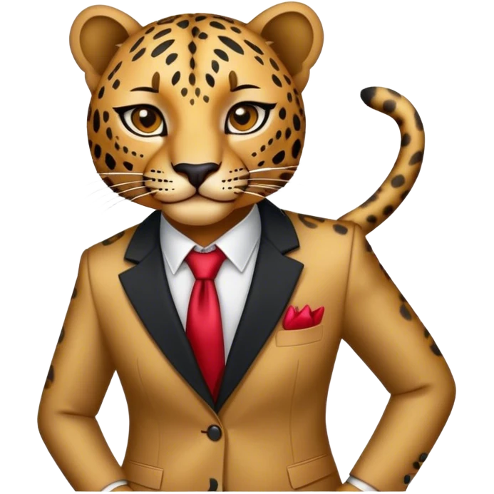 Leopard with blazer and makeup  emoji