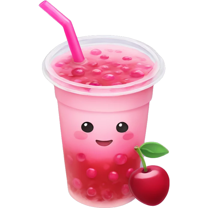 Cherry bubble tea  emoji