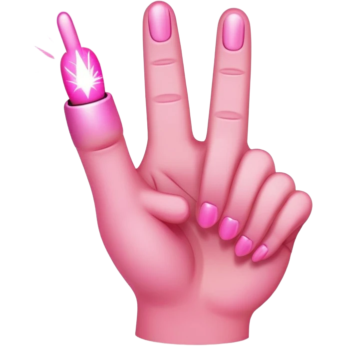 Pink middle finger with sparks emoji | AI Emoji Generator