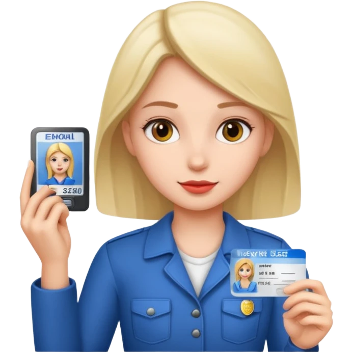 girl holding a drivers license emoji