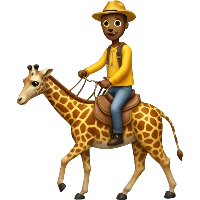 Dog riding a giraffe emoji