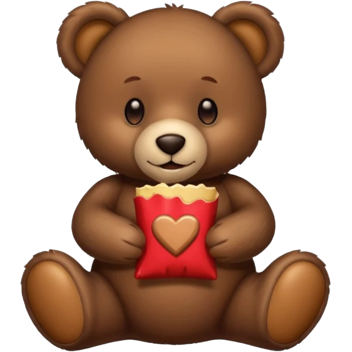 Teddybear with chocolate  emoji