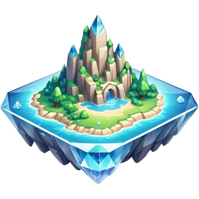 floating crystal island emoji