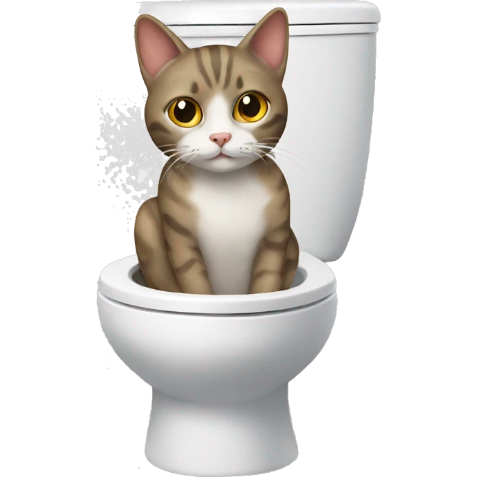 cat ￼ using toilet emoji