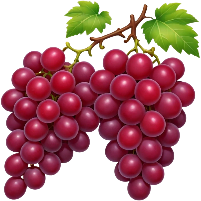 a couple of red grapes on plant emoji