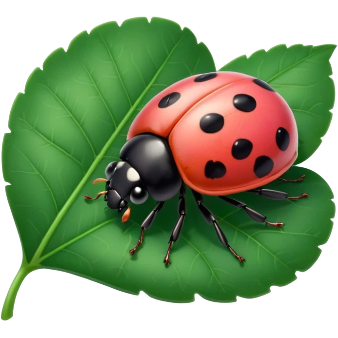  cute pink lady bug on leaf emoji