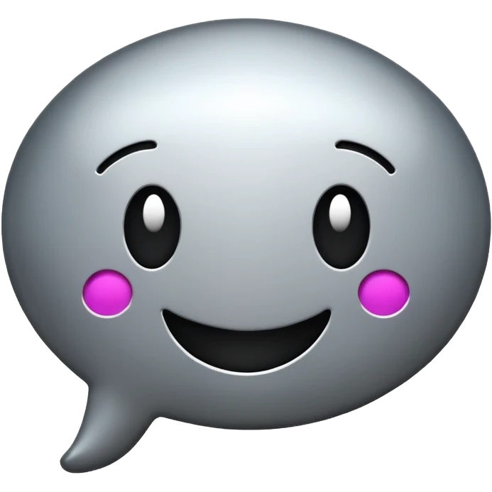 emoji chat burbulas juodai baltas su mettalic efektu emoji