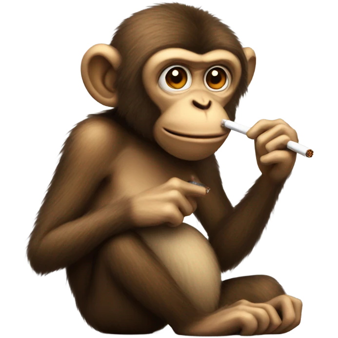monkey with a cigarette emoji