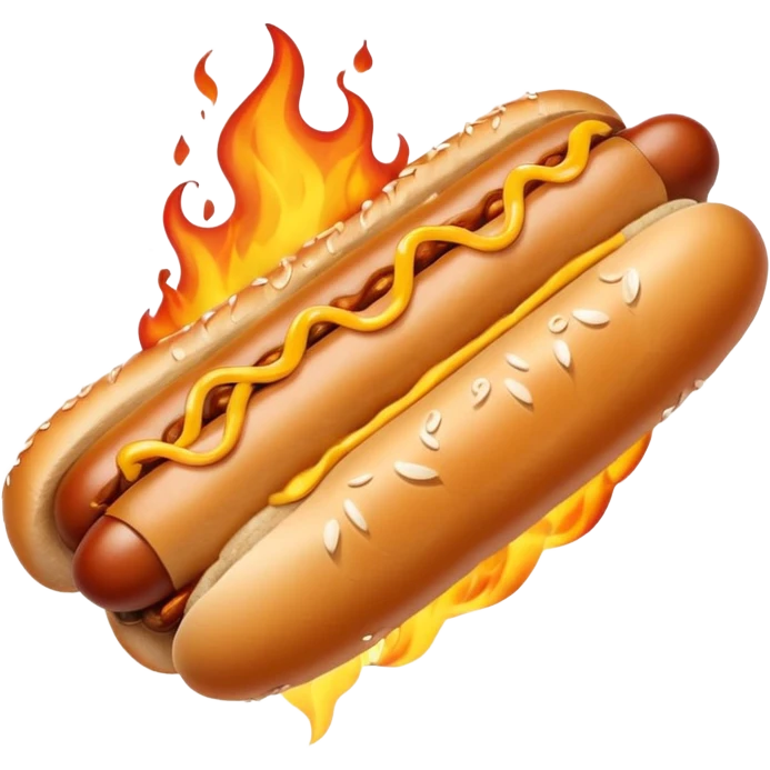 Hand Holding a Flaming Hotdog emoji