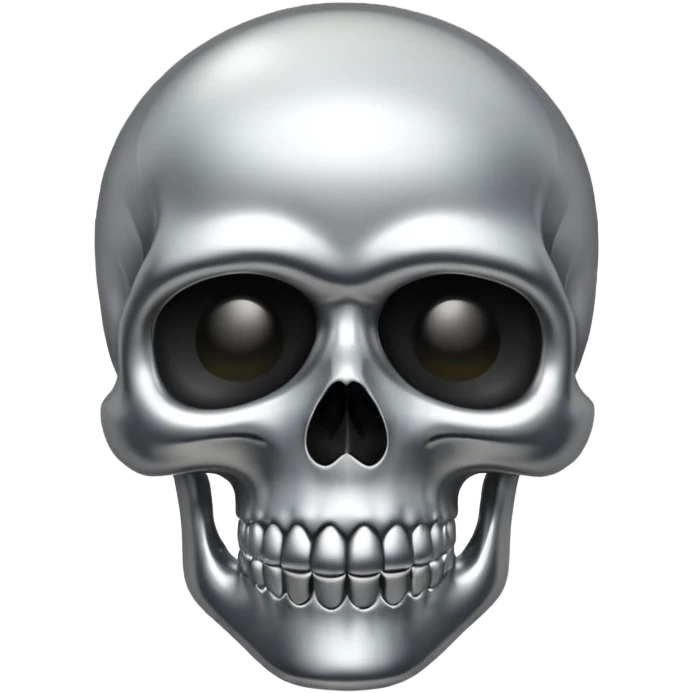 silver chrome scull emoji