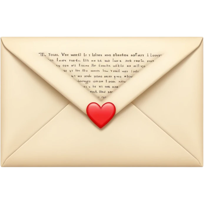Light cream color romantic letter emoji