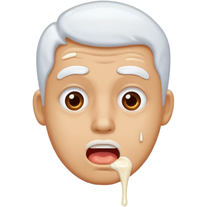 Man drooling out glue emoji