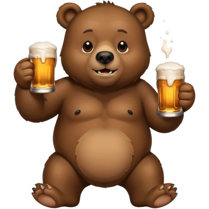 ours qui boit de la bière, saoul emoji