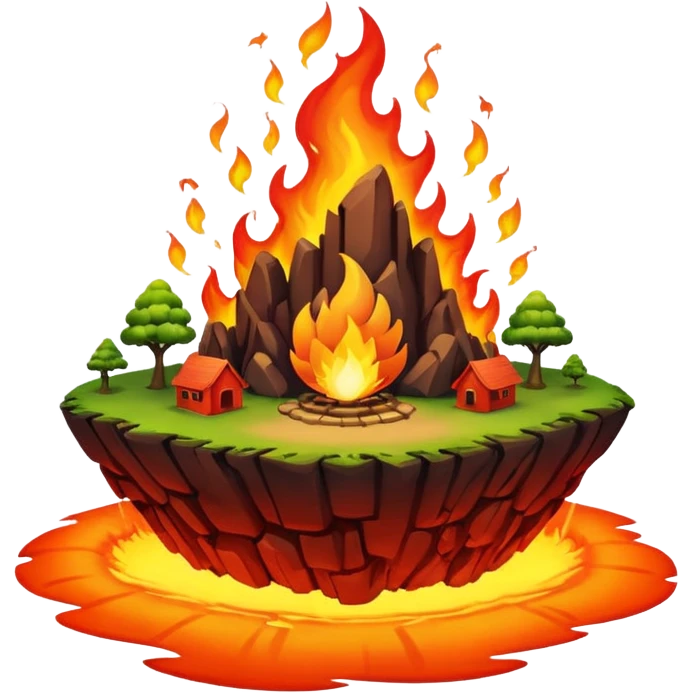 fire flying island emoji