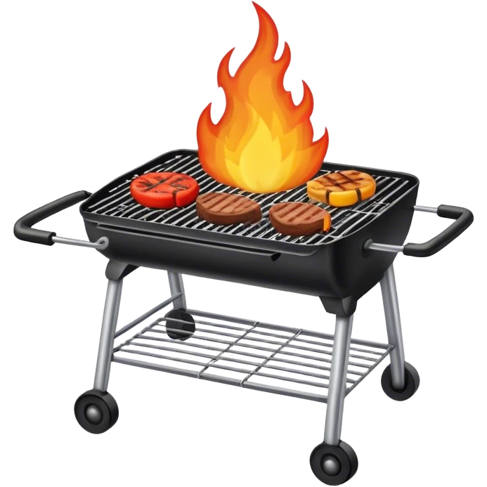 Grill for a barbecue with fire  emoji