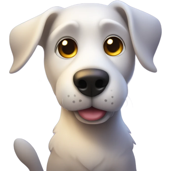A dog looking at a glowing magic ball emoji