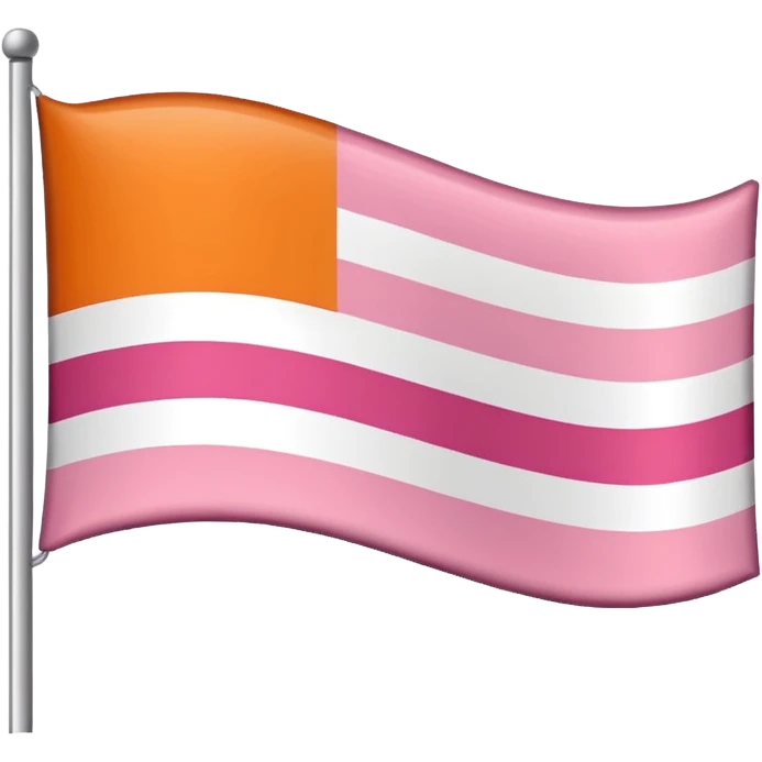 flag with the following colours in horizontal stripe: dark orange, light orange, white, light pink, dark pink emoji