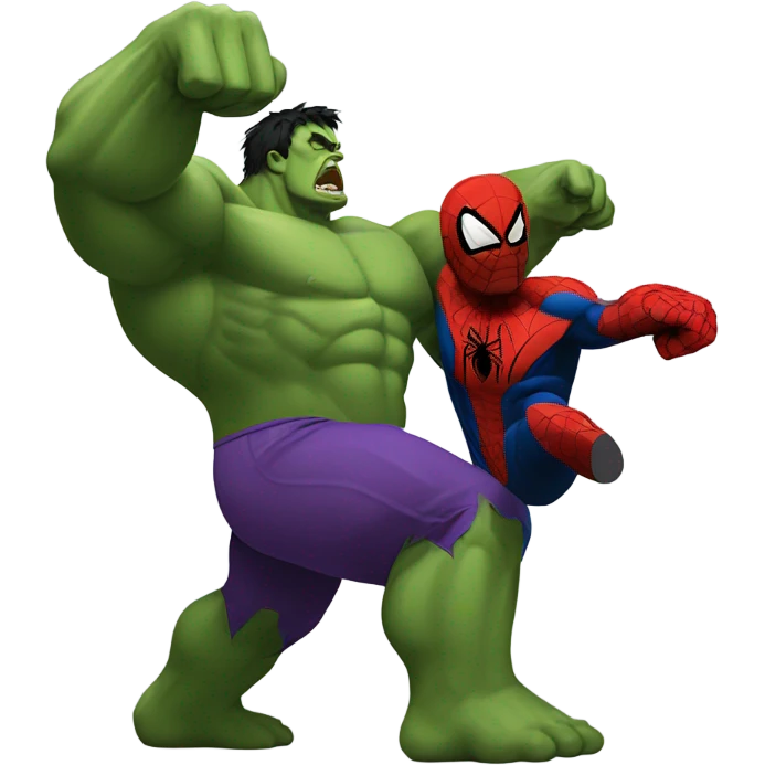 Hulk fight to spiderman emoji