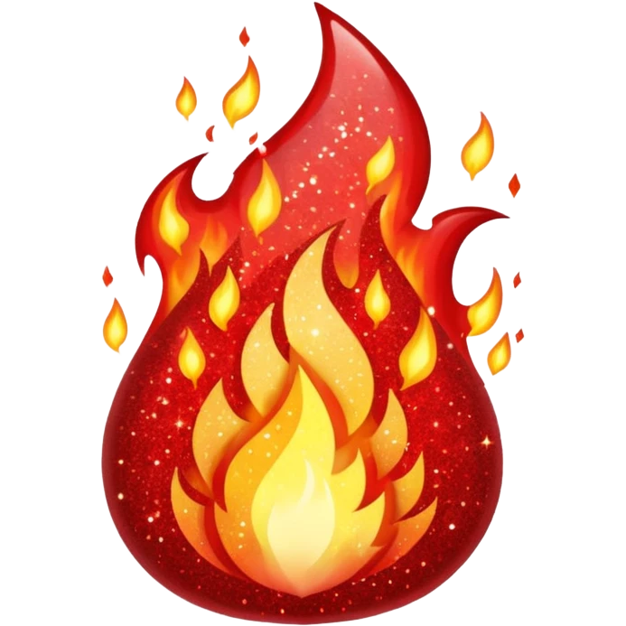 red glitter fire emoji