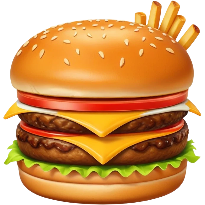 Fries and burger together emoji