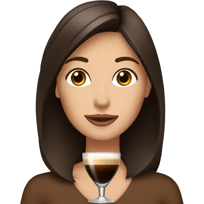 Brunette drinking espresso martini  emoji