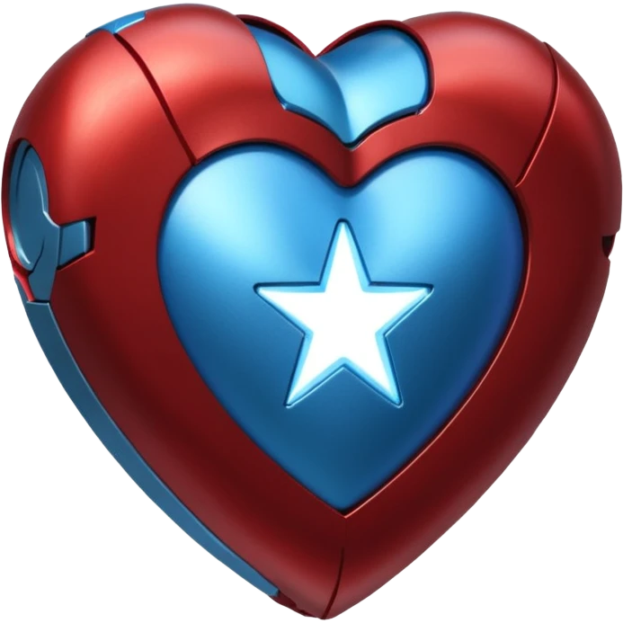 A red Iron Man heart with a glowing blue star in the center emoji