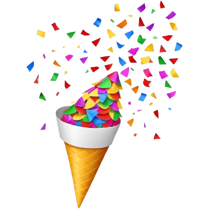 party confetti cone shooting colorful confetti emoji