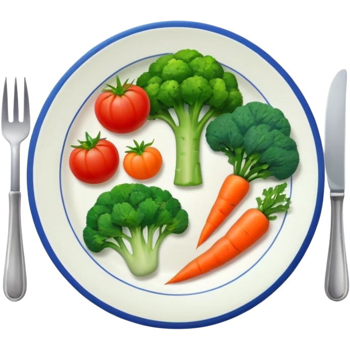 plate with vegetables and a check mark emoji