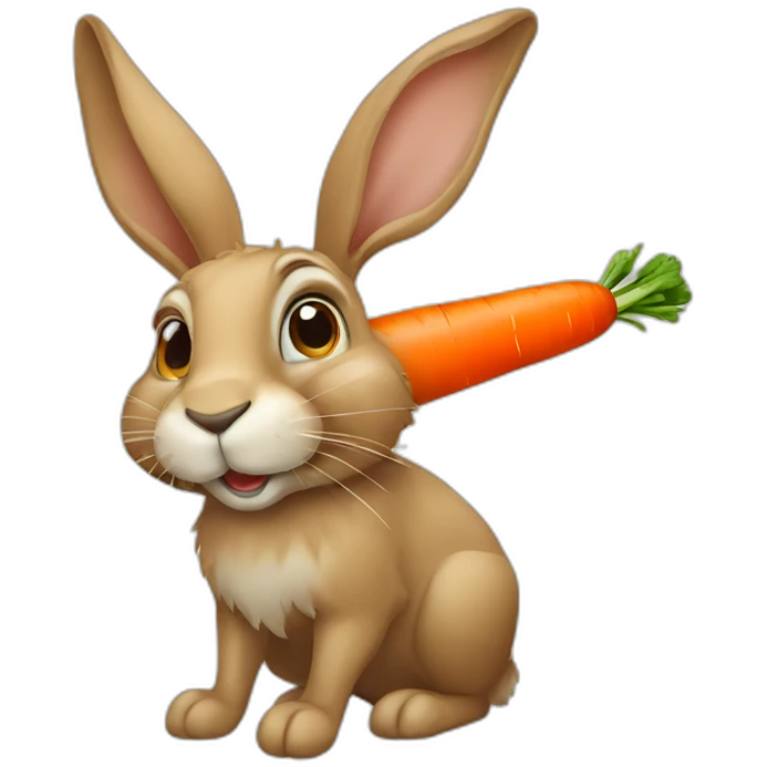 Hare with carrot emoji