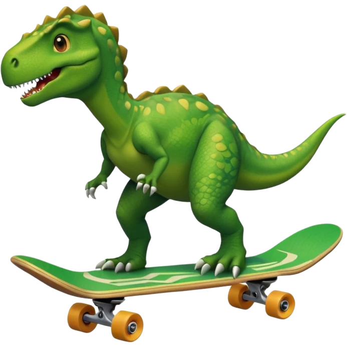 Dinosaur on a skateboard emoji