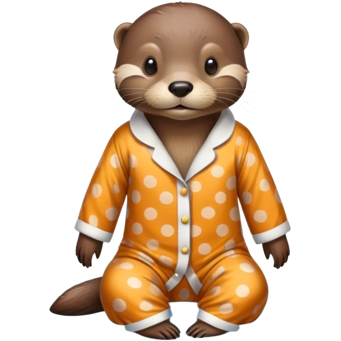 Otter floating in pajamas emoji