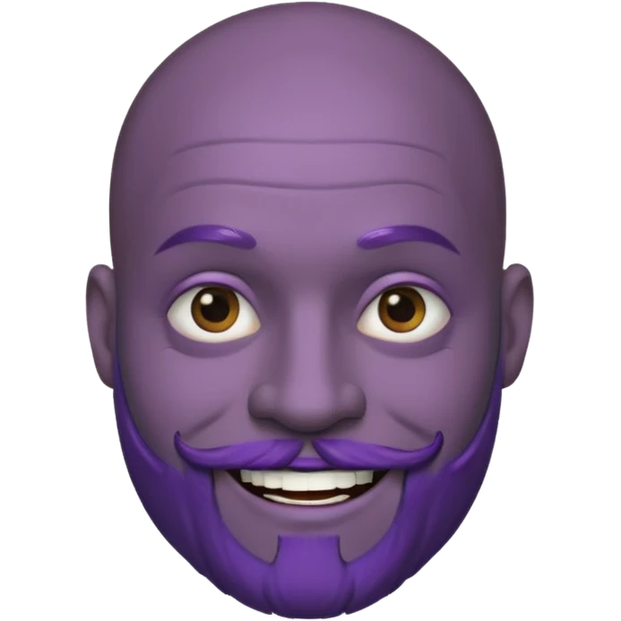 bald purple bearded man with black face tattoo emoji