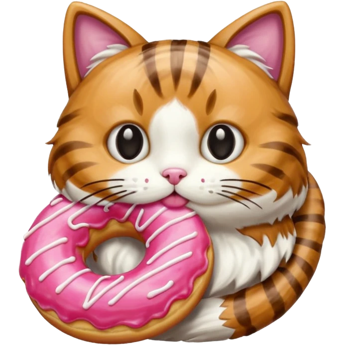 Cat eating donut emoji