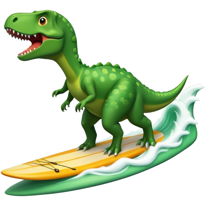 dinosaur surfing emoji