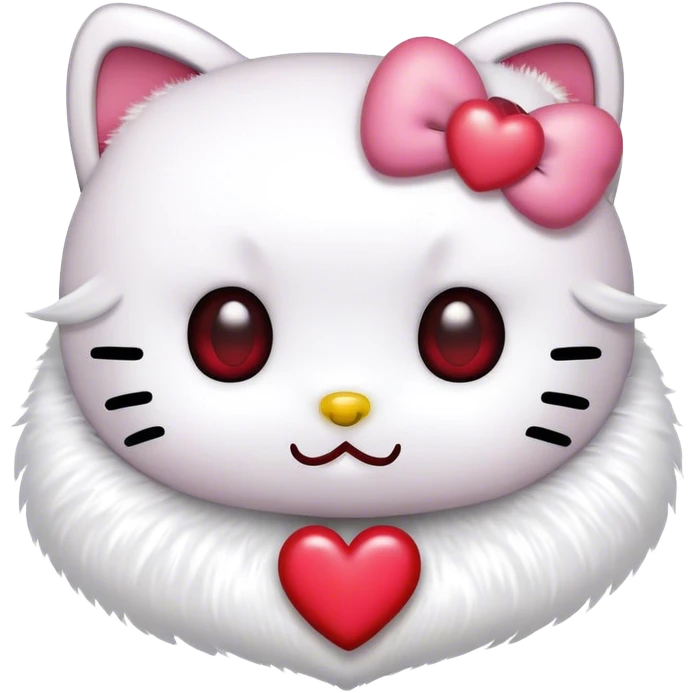 Hello kitty with heart eyes emoji