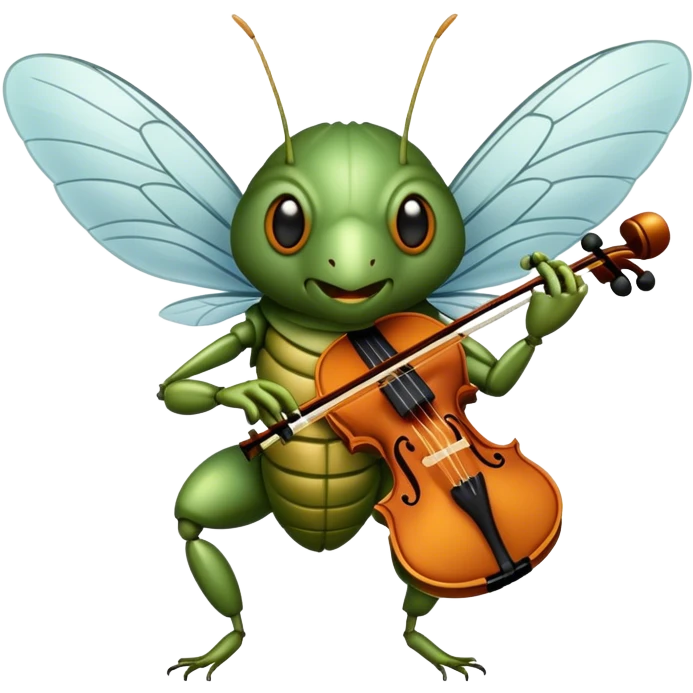 cicada playing violon  emoji