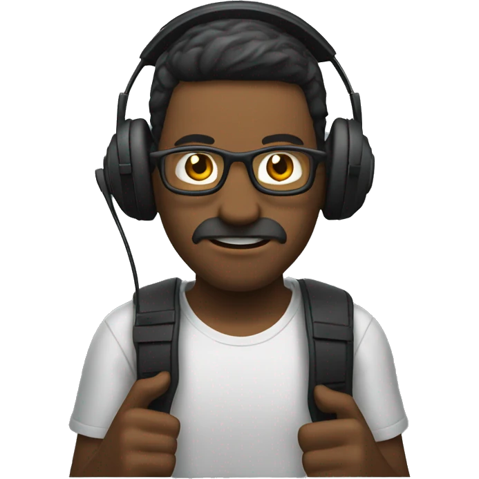  guy with headset on raging at game emoji