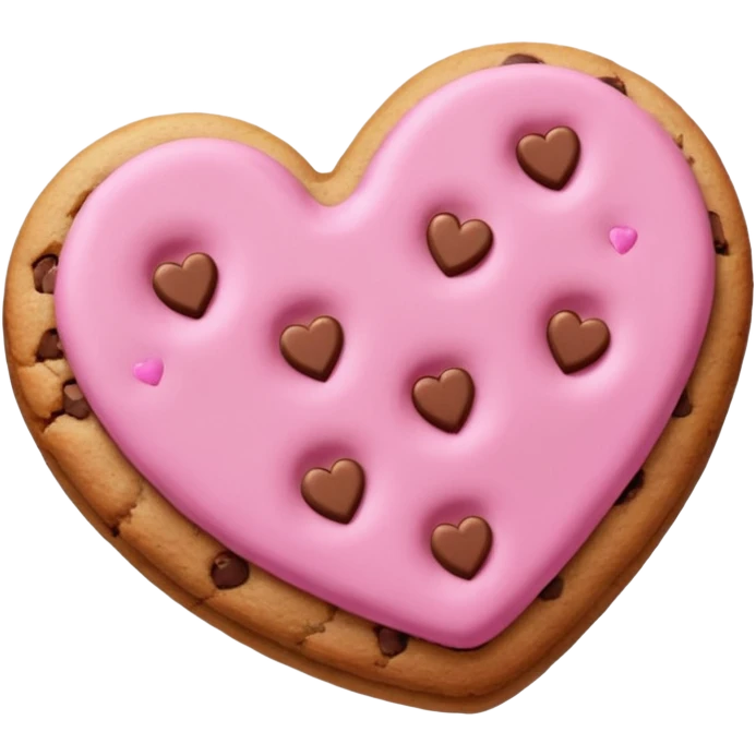 Heart cookie with pink chips  emoji