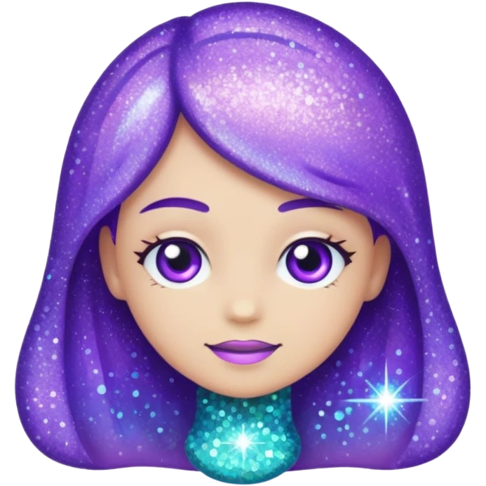 Glitter Purple and Cian plus emoji