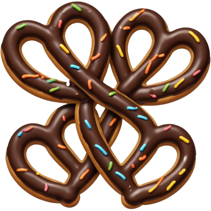  chocolate dipped pretzels with dark chocolate drizzle  emoji