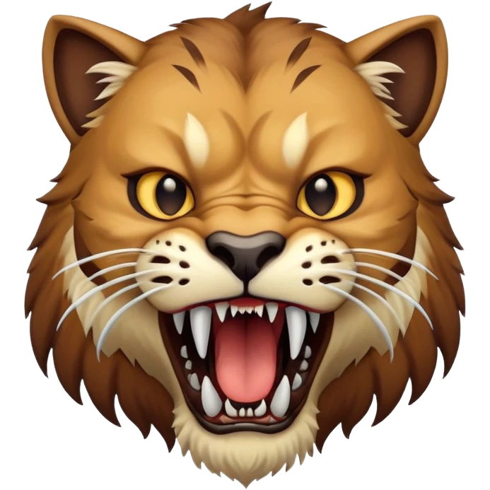 saber-toothed cat with large fangs, prehistoric feline emoji