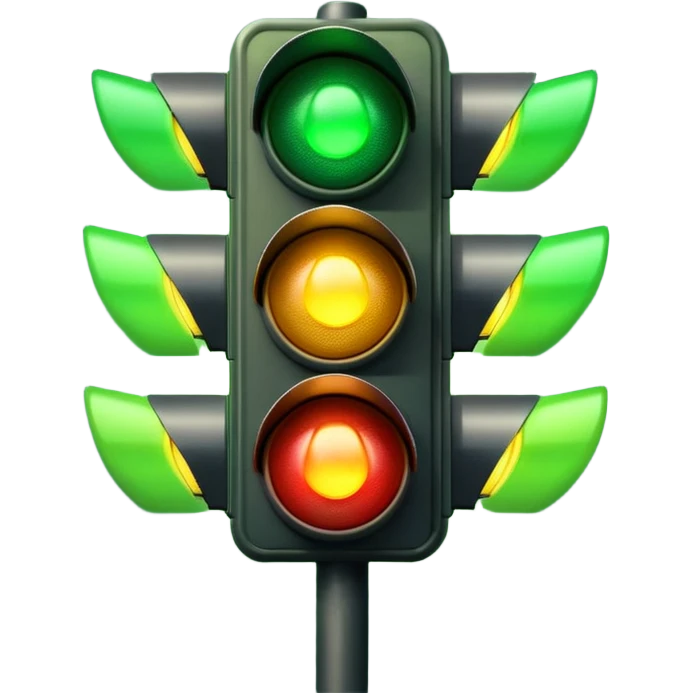traffic light with just green light sparks emoji | AI Emoji Generator