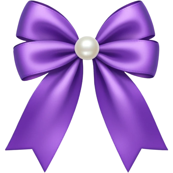 Purple bow with pearl emoji