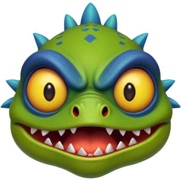 angry murloc, frowning, sharp teeth emoji